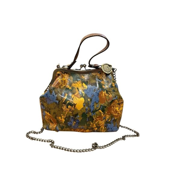 Patricia Nash Laureana Frame Satchel Womens Leather Handbag Wildflower P572365 - Picture 1 of 7